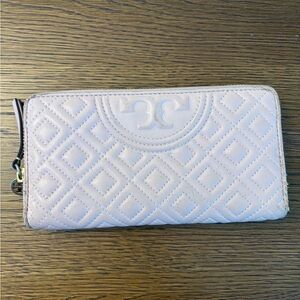 Tory Burch Quilted Blush Pink Leather Wallet